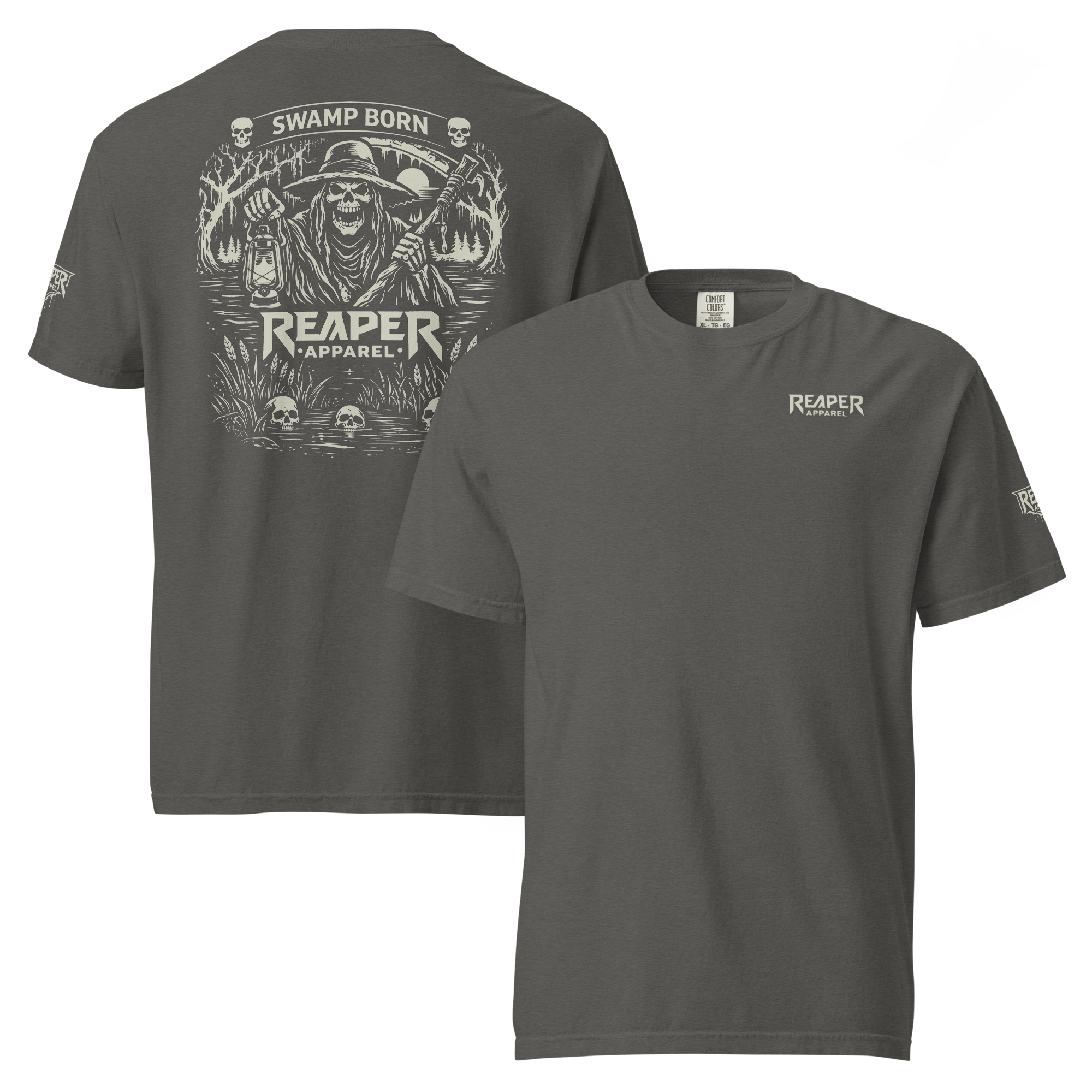 Reaper Apparel Heavyweight Tee - Swamp Born Tan Graphic