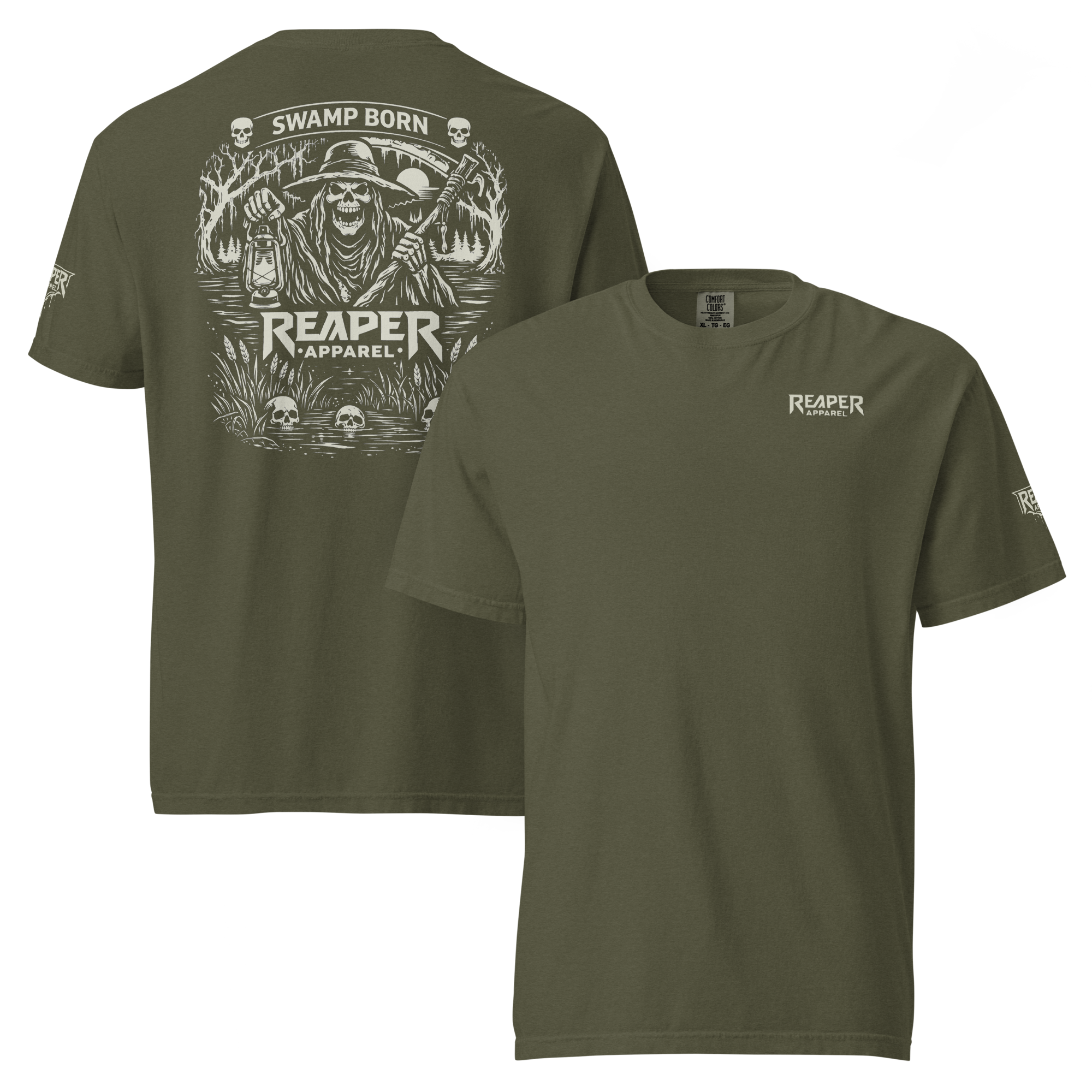Reaper Apparel Heavyweight Tee - Swamp Born Tan Graphic